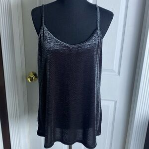 Maurices Women’s Black Velvet Tank Top Adjustable Straps sz L NWT